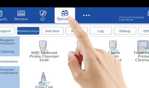 One-click troubleshooting and unclogging functions