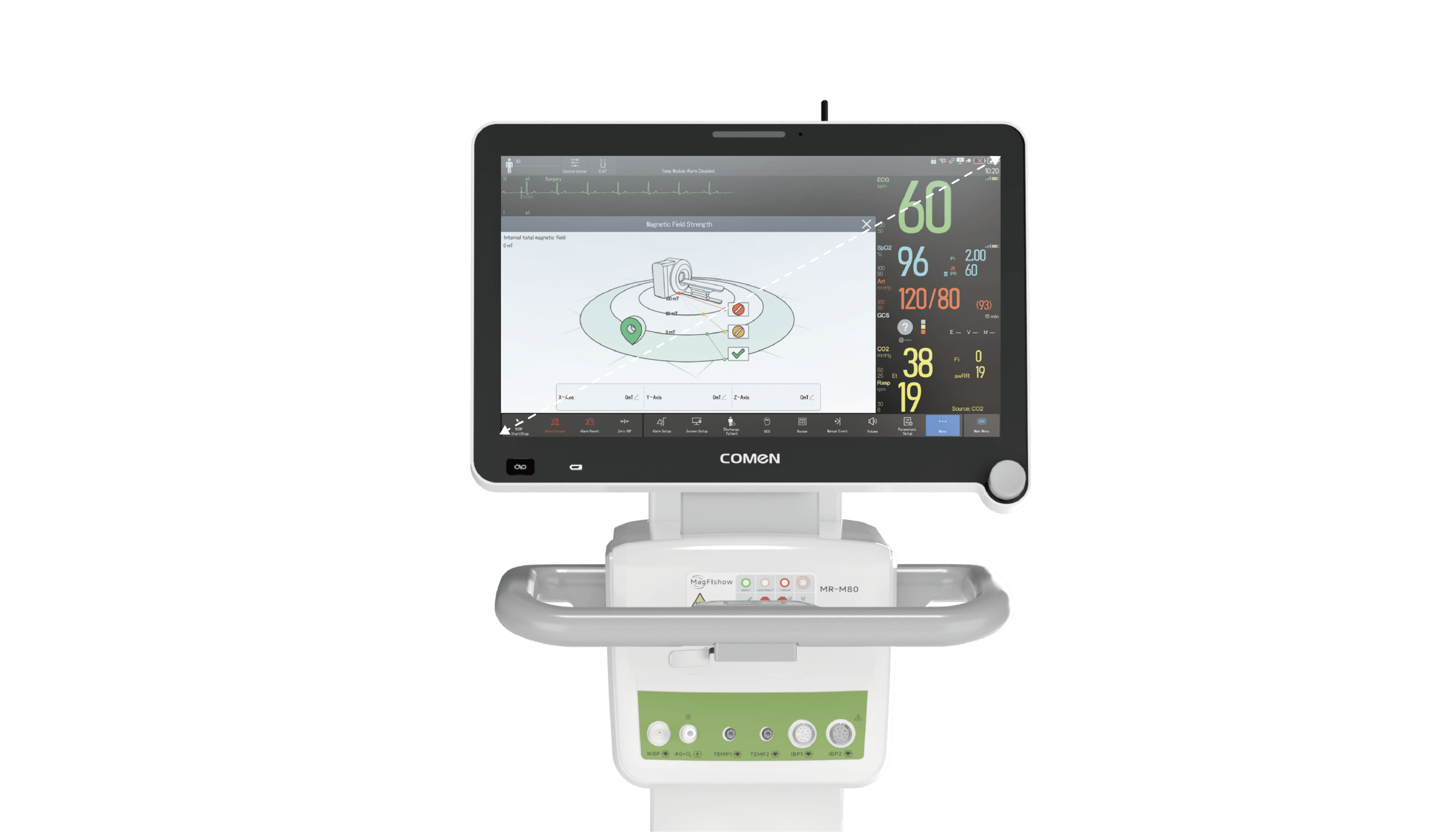 MR-M80T full-HD patient monitor display